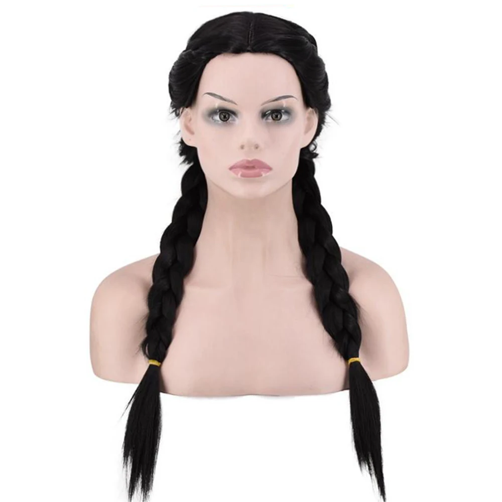 Soowee Long Braided Box Braids Wigs Black Brown Afro Wig for Women Synthetic Hair Piece Cosplay Wig Bob Hair