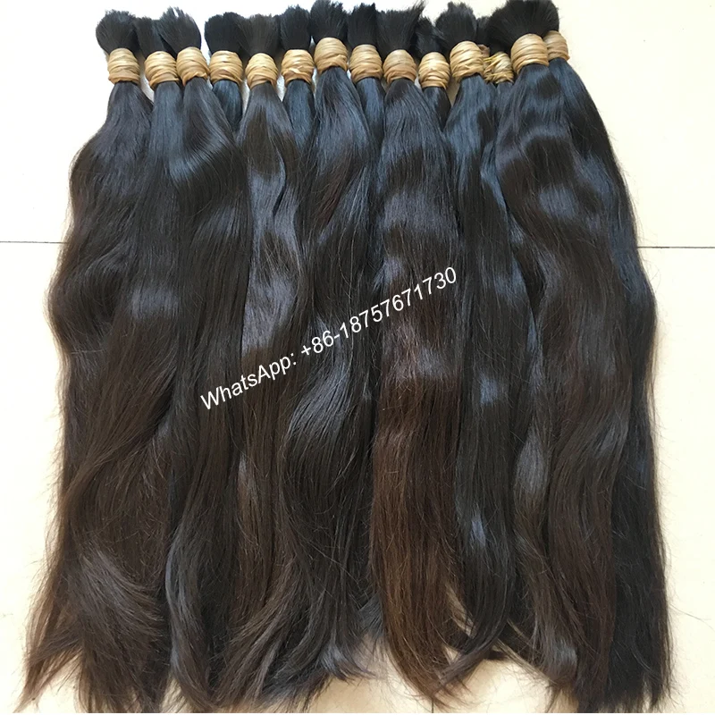 High Quality Natural Brown Virgin Remy Bulk Hair,Natural Hair Ponytail, Braiding Human Hair Bulk,Raw Bulk Hair,300Grams/Pack