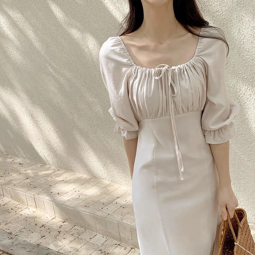 2021 New Summer Shirt Dress Evening Female Vintage Dress Party Oversize Half Sleeve Elegan Beach Women Dresses Robe Vestido Prom