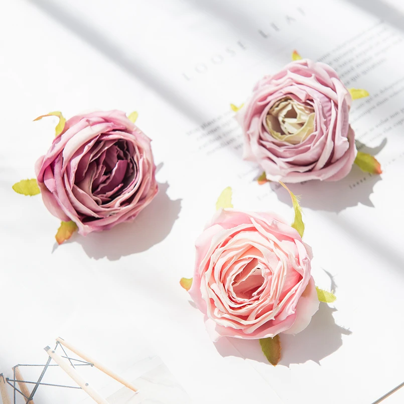 5 Stück Künstliche Rosenköpfe Großhandel Deko für Zuhause, Hochzeit, Kranz, Brautaccessoires, Ausverkauf, Material für Girlanden, Kunstblumen – Detail 4