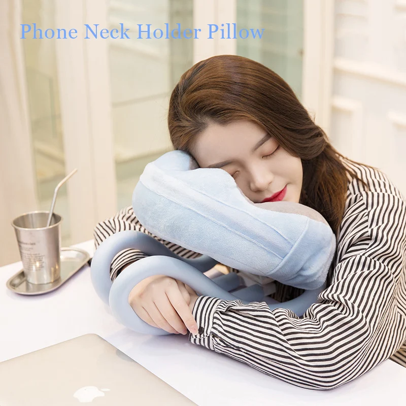 

2-in-1 Phone Neck Holder U-Shaped Neck Support Pillow With Gooseneck Tablet Phone Holder Memory Foam Nap Pillow With Flexible