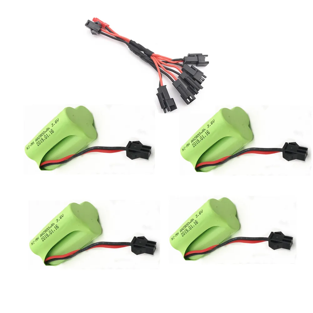 2800 MAh Pin Sạc 3.6 V Và 3.6 V Cho RC Xe Ô Tô Đồ Chơi Xe Tăng Đoàn Tàu Robot Thuyền Súng NiMH pin AA 3.6 V 2800 MAh Gói