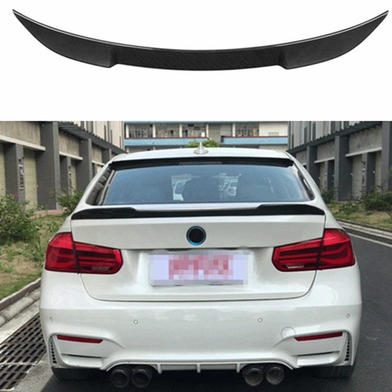 2012-2018 de acero al carbono con Estilo negro sin pintar spoiler para BMW Serie 3 F30 F35 modificado real Alerón trasero de fibra de carbono