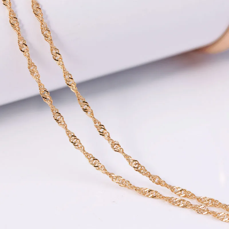 XP Jewelry -- 45CM/50CM/60CM x 2 mm Gold Color 18 k Tiny Water Wave Chains (Special Price) for Matching Pendants