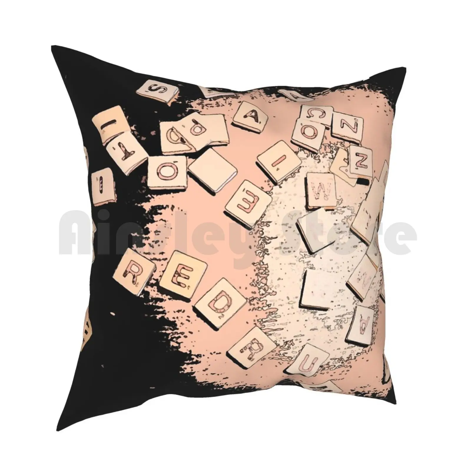 Scrabble Red Rum Pillow Case Printed Home Soft DIY Pillow cover Red Rum Word Play Words Murder Scrabble Board Games Games