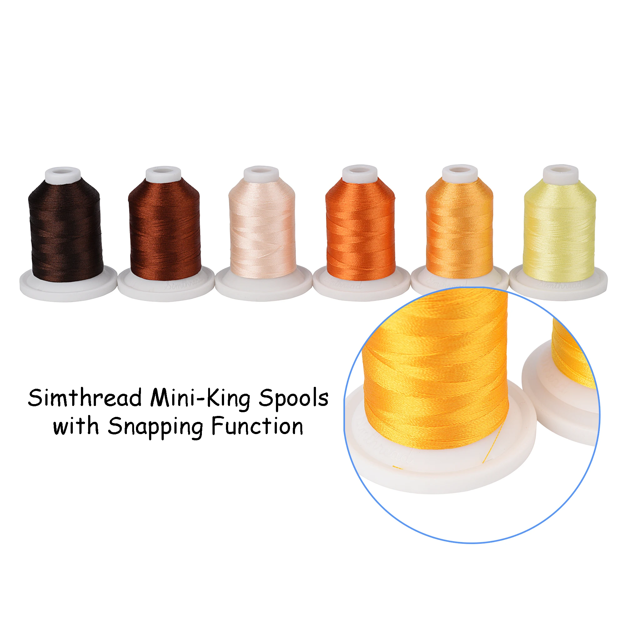 Simthread Embroidery Machine Thread 40 Brother Colors 800Y with Snapping Spools