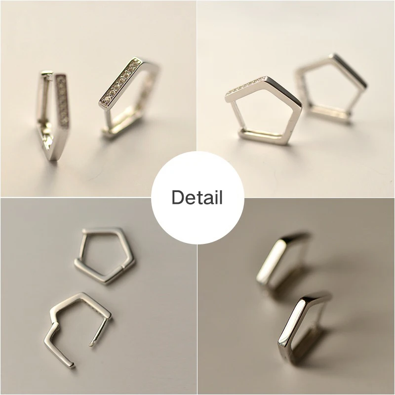 ZHOUYANG Simple Geometry Stud Earrings For Women OL Mini Zircon Silver Color Allergy Free Daily Gift Fashion Jewelry KAE326