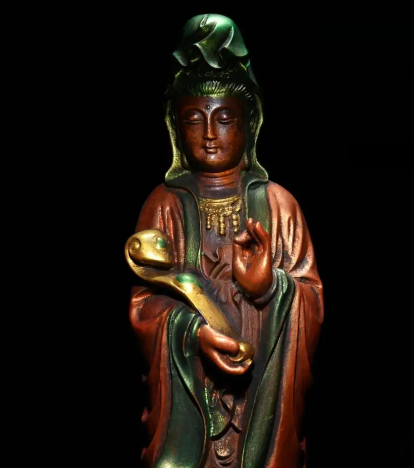 Archaize seiko Hand-carved boxwood Guanyin bodhisattva consecrate Buddha decoration crafts statue