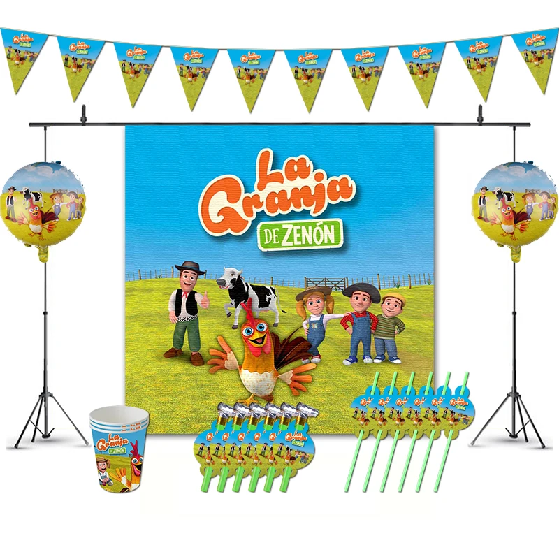 

La Granja De Zenon Birthday Party Decorations Serie Zenon Farm Animal Theme Favors Supplys Banner Cups Straws for Toddlers