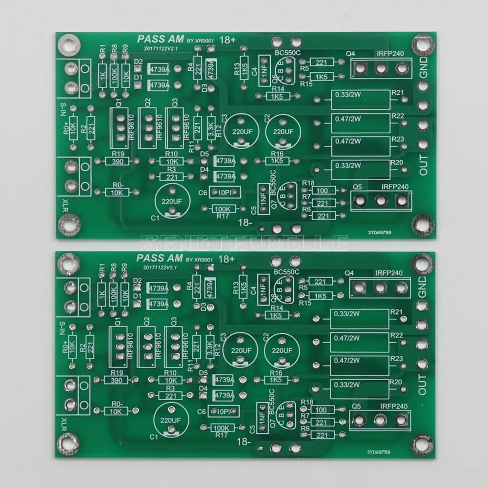 1 Pair Based on PASS AM Class A 10W Single-Ended Power Amplifier Board PCB Two Channels
