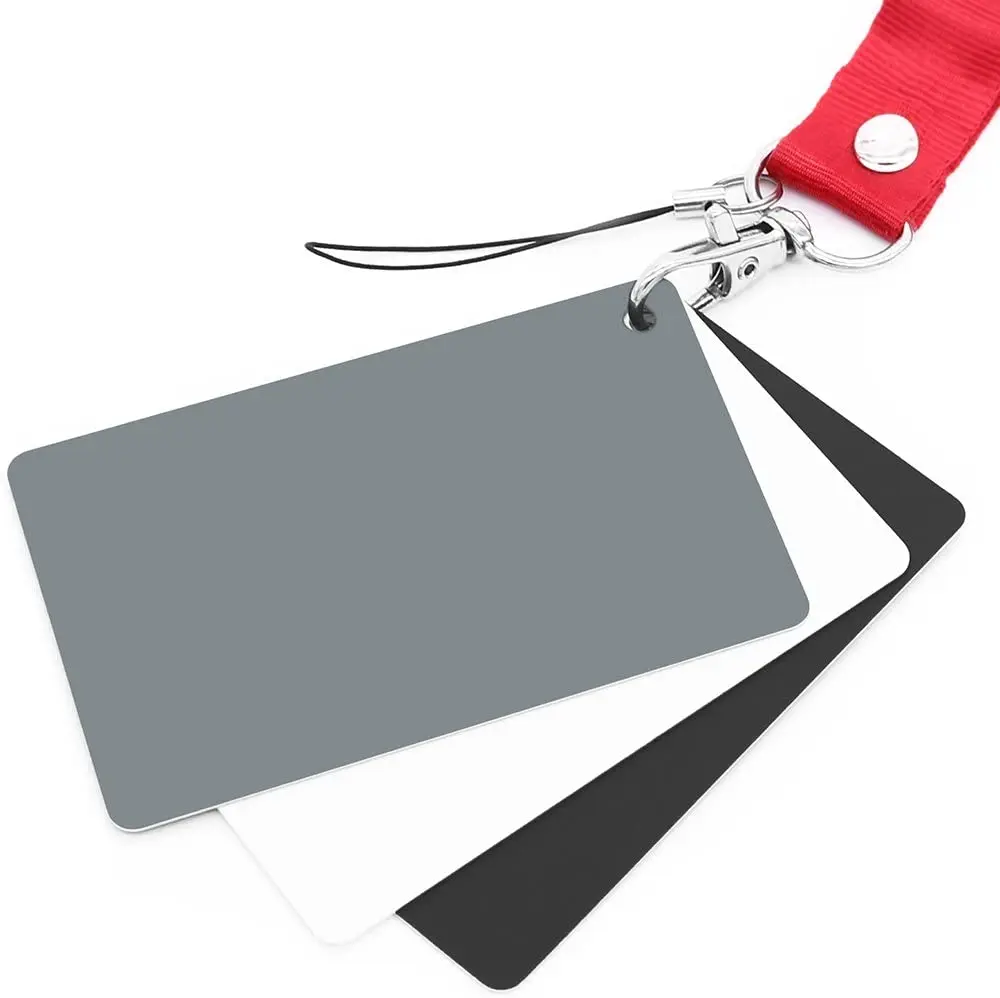 2in1 Grey White Balance Card 12\'\' 30CM 18% White Balance Card Mini Gray Card Photographic Calibration Camera Checker DSLR