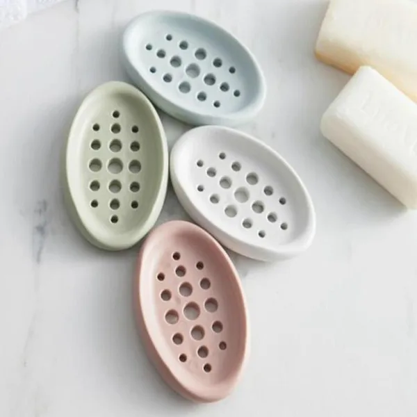 Silicone Non-slip Soap Holder Dish Bathroom Shower Storage Plate Stand Hollow Dishes Openwork Soap Dishes