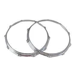 one pair 14 inch 10 hole drum rim drum hoop Iron silver plated up and down 3mm thickness