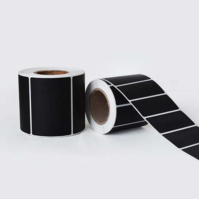 Black Thermal Transfer Label Blank Coated Paper Barcode Adhesive Sticker Waterproof Tear-proof Oil-proof Sticker Label with Belt