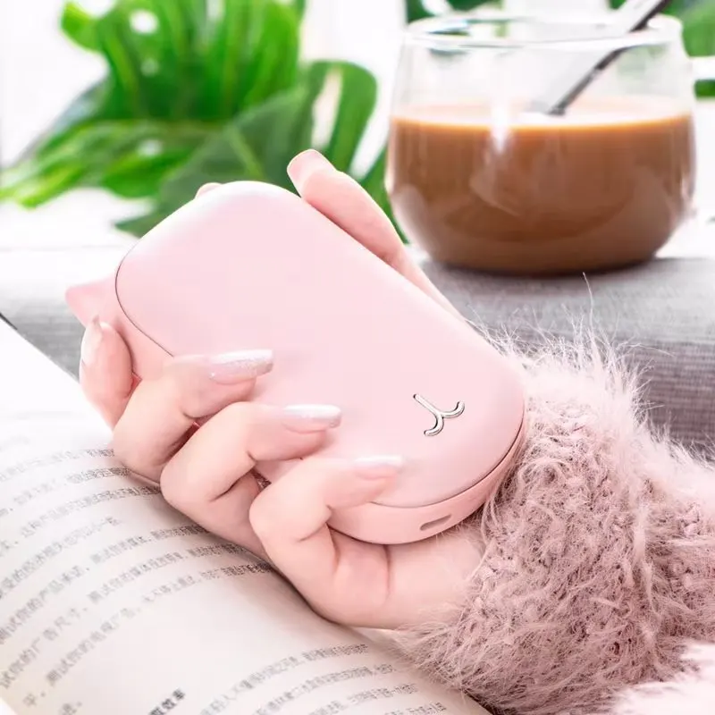 New USB Rechargeable Hand Warmer Mobile Power Bank Warm Baby Compact Portable Portable Charging Treasure High Battery Life