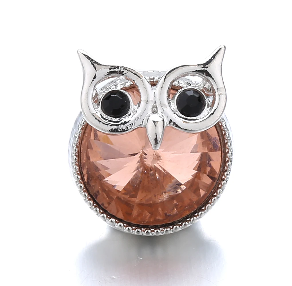 Fashion 5Pcs High Quality Snap Button Jewelry 40 Style Brown Crystal Snap Button Women\'s 18mm Snap Bracelet Necklace Accessories