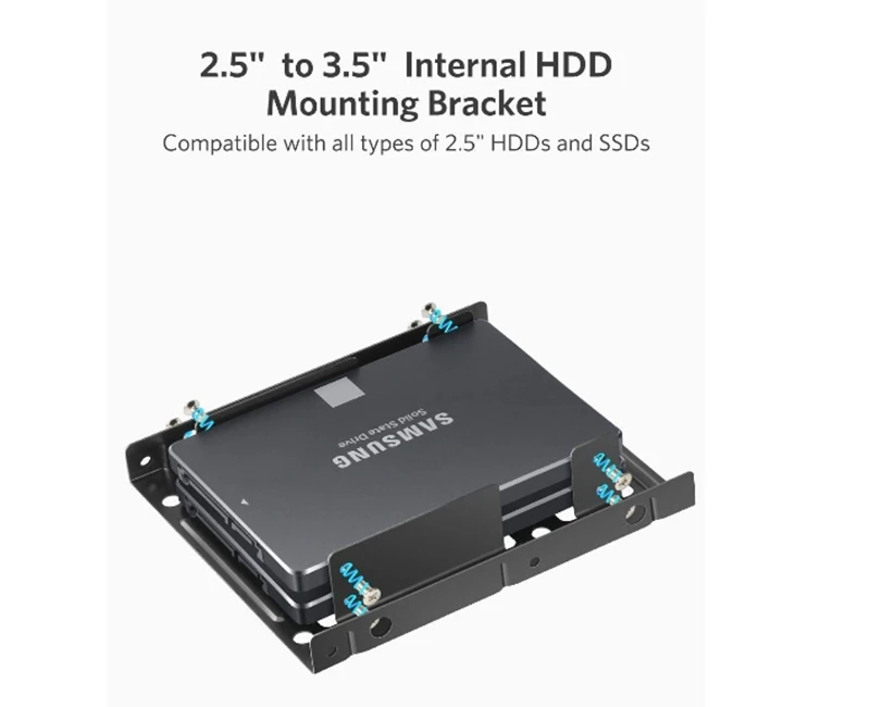 New  SSD HDD Mounting Bracket 3.5 to 2.5 Internal Hard Disk Drive Kit Cables 2.5 hard disk drive to 3.5 bay tray caddy