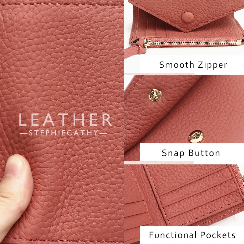 SC Genuine Leather Wallet For Women Functional Multi Card Coin Cash Anti-Theft Purses For Ladies Cowhide Practical Design