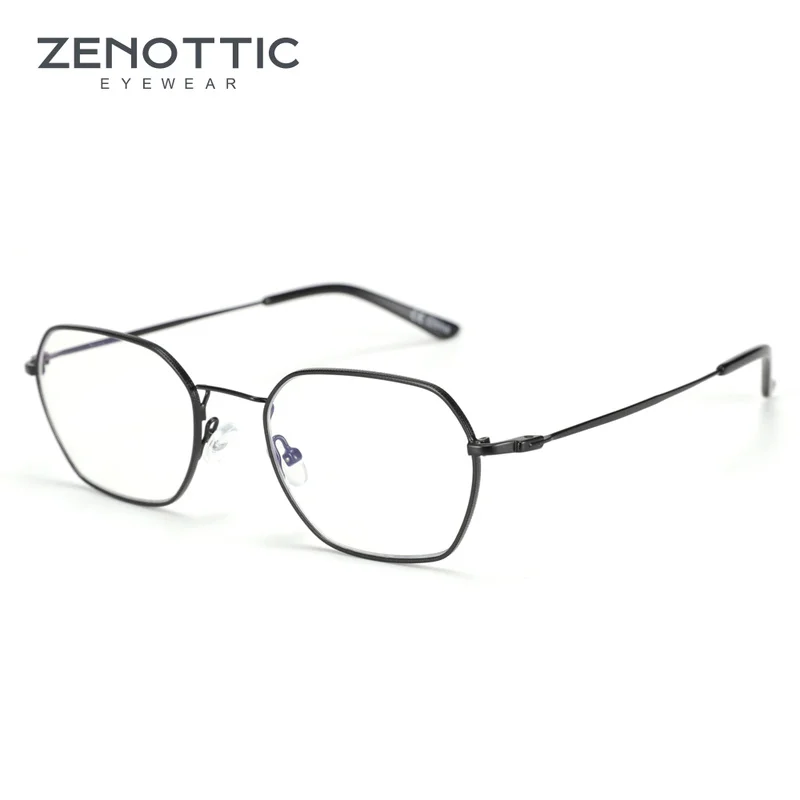 

ZENOTTIC Metal Anti Blue Light Computer Glasses Men Hexagon Frame Business Style Optical Spectacle Myopia Gaming Goggles Eyewear