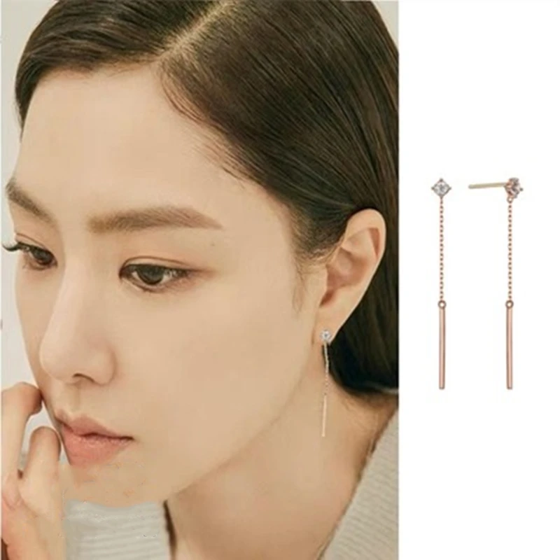 Park Min Young Forced landing of love Hyun Bin Seo Ji Hye ear Korean dramas TV For Women Earrings pendientes brincos ornament