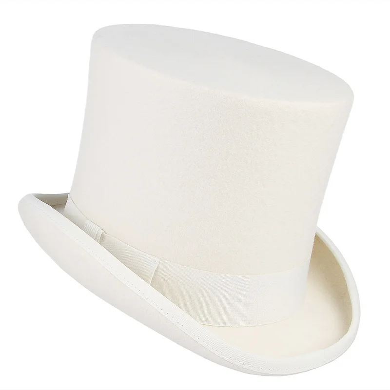 100% Wool British Europe Gentleman Tall Hat Stage Performance Top Hats Magician Retro Fashion Personality President Hat Fedora