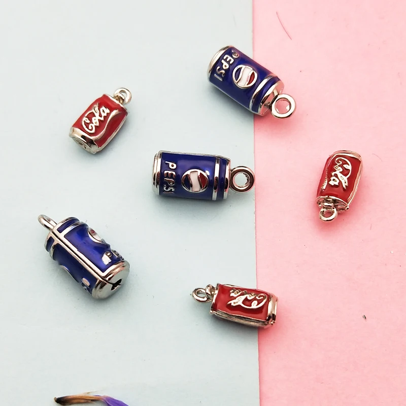 10pcs 3D Cola Drink Bottle Enamel Charms Drop Oil Alloy Pendants Beverage Floating DIY Earring Bracelet Jewelry Accessory YZ748