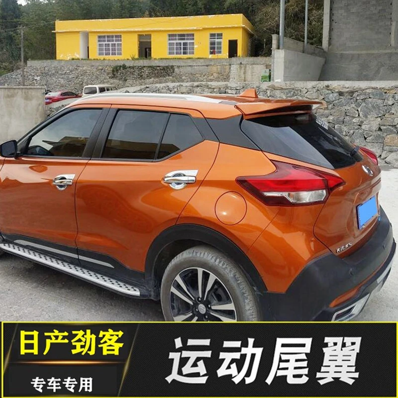 For Nissan KICKS 2017 2018 2019 high quality ABS Plastic Unpainted Color Rear Roof Spoiler Wing Trunk Lip Boot Cover Car Styling