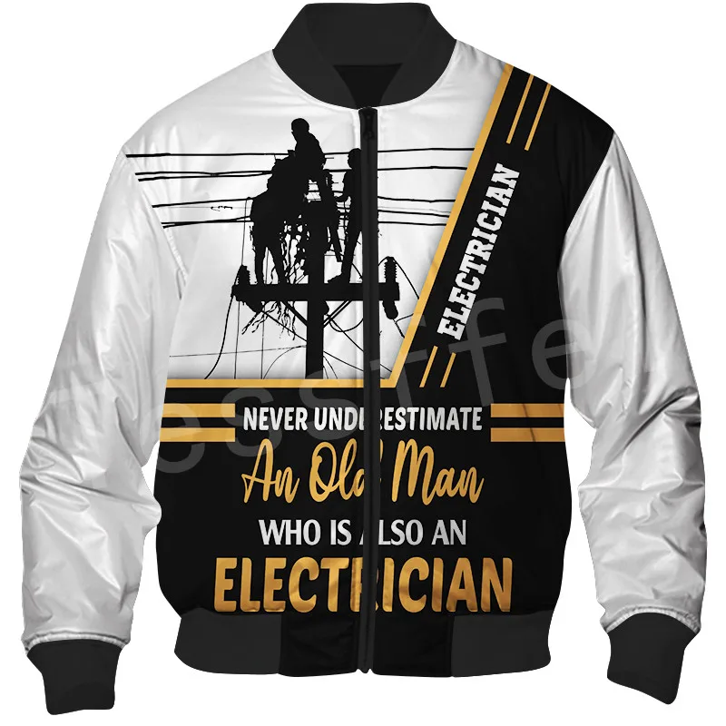 

Tessffel Newest Worker Tool Electrician ironworker instrument 3DPrint Pullover Streetwear Funny Warm Coat Zip/Bomber Jacket A-4