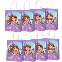 Multifunction Disney Sofia Party Bag With Handles 21x15x8cm Festival Princess Party Supplies Candy Gift Packing Bags Kraft Paper