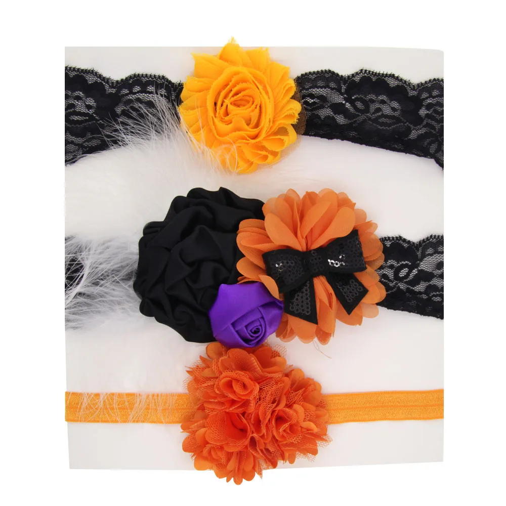 

3 SETS Baby Girls Lace Hairbands Infants Kids Halloween Dress Up Hair Band Flower Bow Headband Hair Accessories Suit For Child