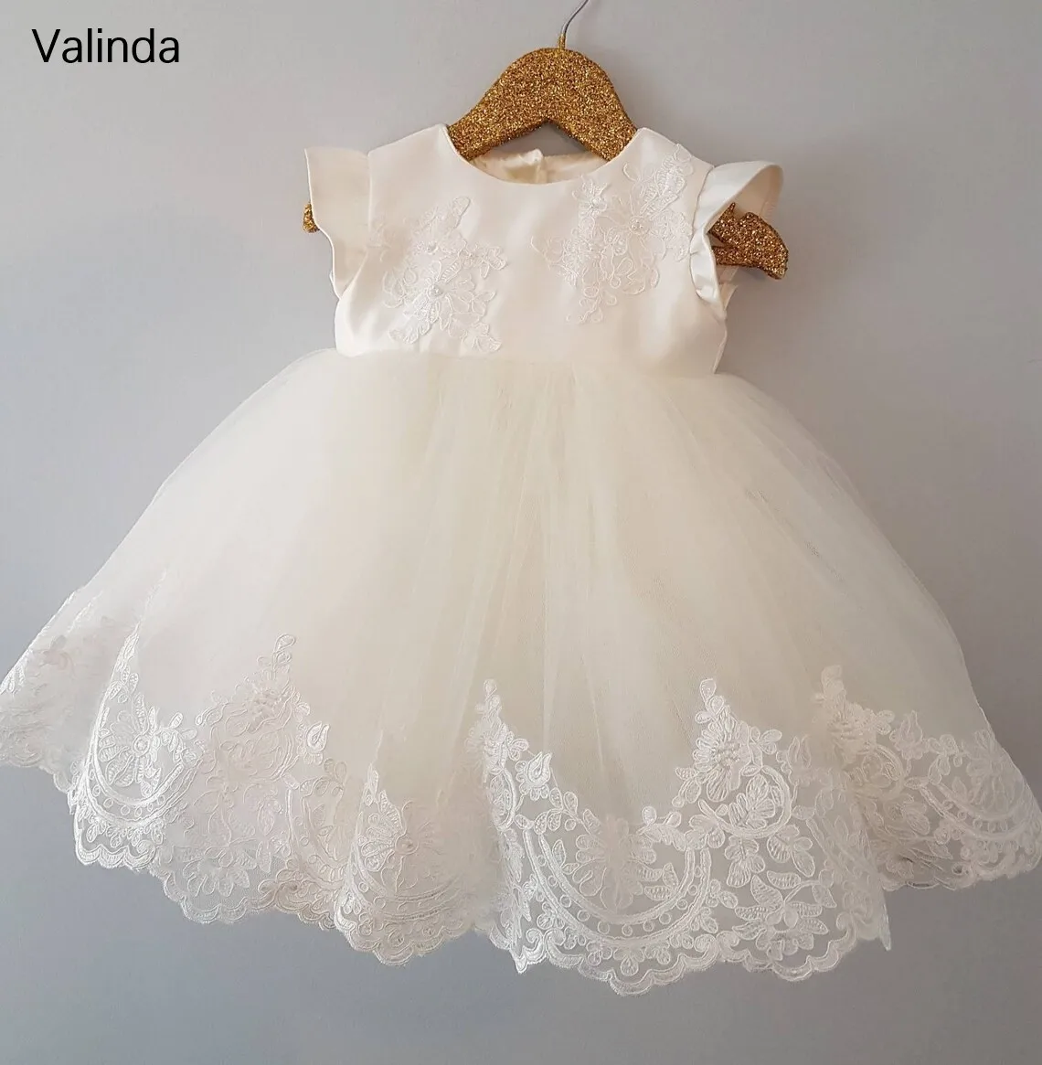 

Ivory Flower Girl Dresses Baby Christening Baptism Dress for 1st Year Birthday Party Formal Occasion Costume Kids Clothing