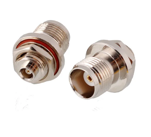 

1pc RF Coaxial Adapter 50 ohm TNC Female to MCX Female Nut rear fixed through-wall connector GPS antenna Connector