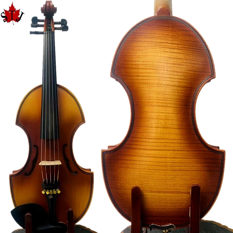 Baroque style SONG Brand inlay 5 strings 4/4 violin,Whole flame maple back,huge and resonant sound#15207