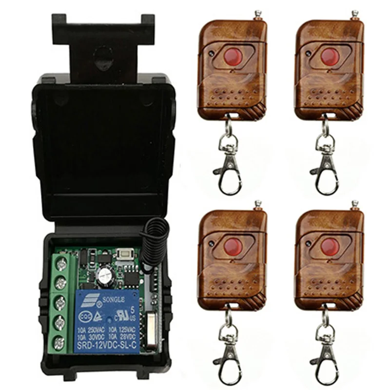 Mini Wireless RF Remote Control Light Switch 10A Relay Output Radio DC 12V 1 CH Channel 1CH Receiver Module +Transmitter