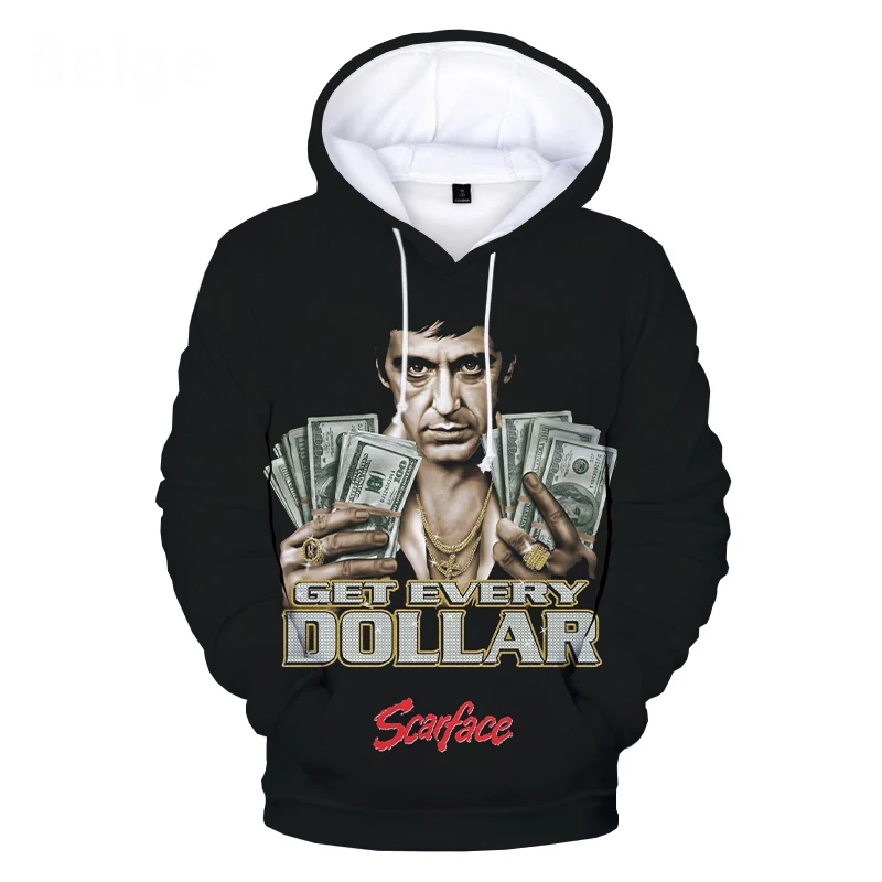 2021 Movie Scarface 3D Print Hoodie Sweatshirts Tony Montana Harajuku Streetwear Hoodies Men Women Fashion Pullover Clothes