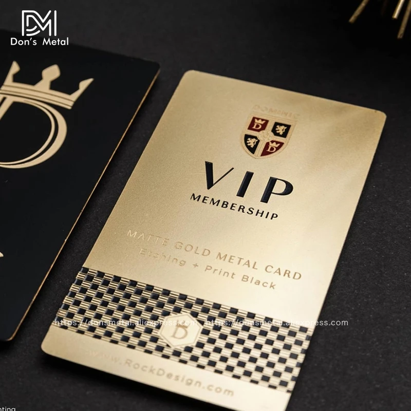 Gold hollow stainless steel business card and black membership card stainless steel metal business card