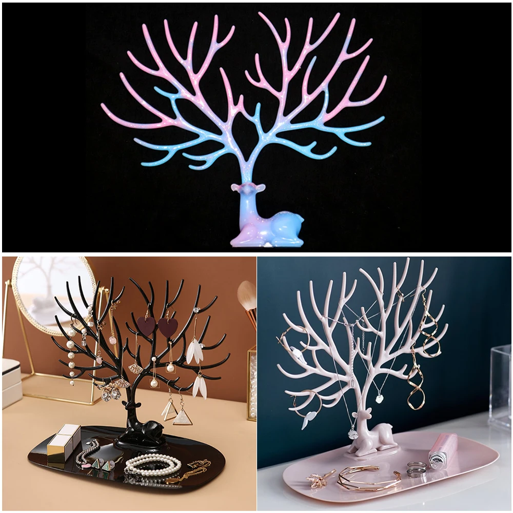 New 3D Antler Silicone Mold Resin Silicone Mould Mirror Deer Crystal Epoxy Molds DIY Craft Jewelry Display Stand Cake Decoration