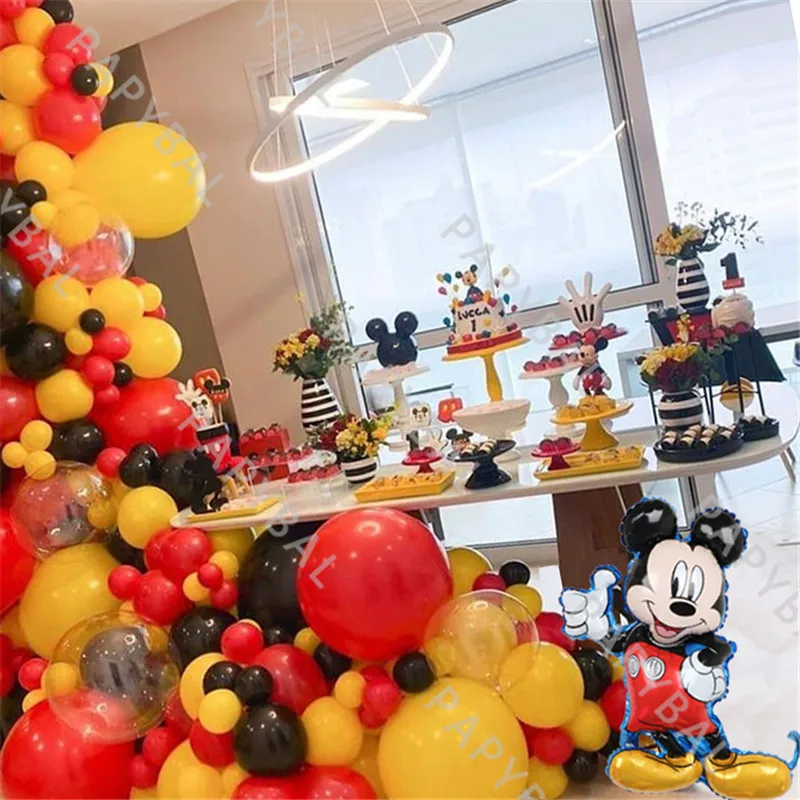 131Pcs Disney Mickey Mouse Theme Party  Balloon Arch Garland Kit Baby Shower Balloon Decoration Kids Birthday Party Supplies