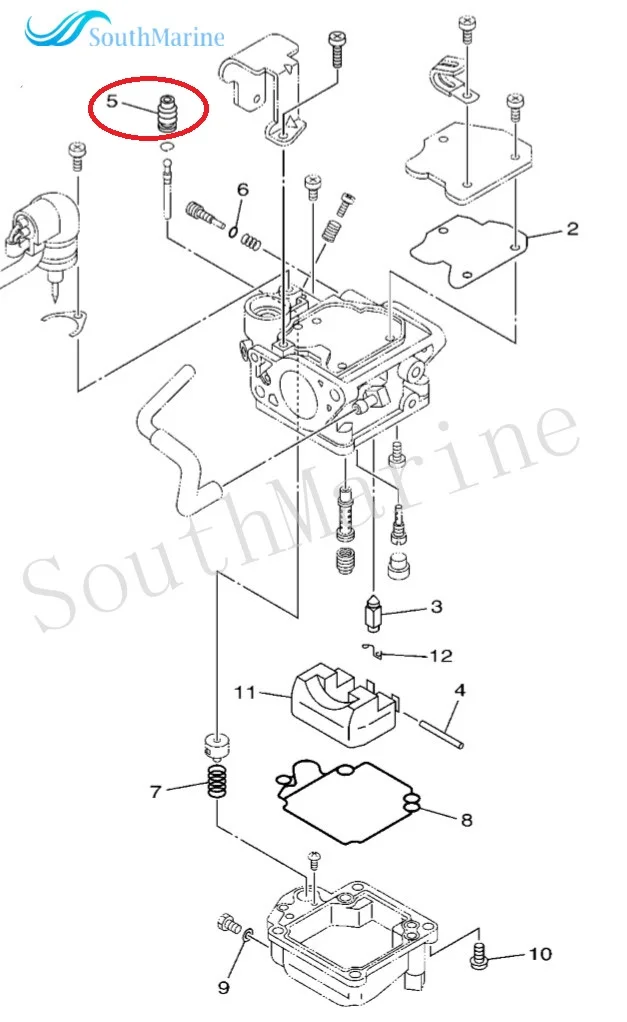 COVER, PLUNGER CAP 65W-14373-02-00 for Yamaha 4-stroke 25hp outboard motors F25 D L S T25 LA, Part No. 5