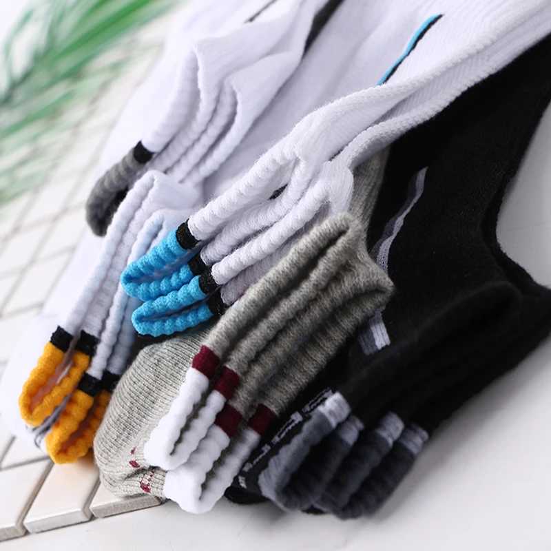 5Pairs/Lot High Quality Men Mesh Socks Combed Cotton Breathable Sports Socks Casual Athletic Summer Thin Cut Short Sokken