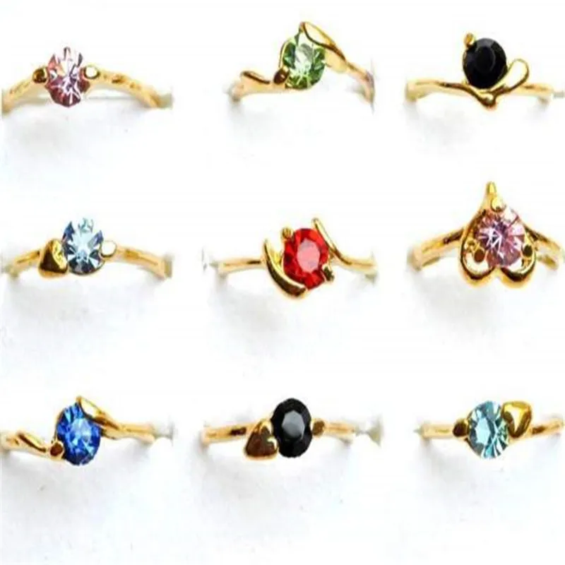 20pcs Wholesale Jewelry lots Mixed Colors Zircon Crystal Rhinestone   Rings Women\'s Ring