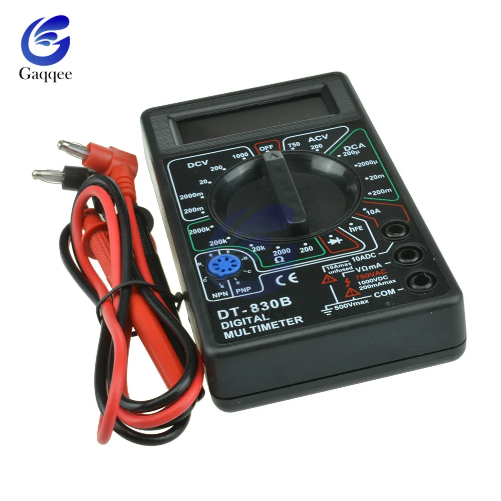 DT830B Mini multimetr LCD cyfrowy Multimetro dla Volt Amp miernik rezystancji miernik woltomierz amperomierz zabezpieczenie przed przeciążeniem z