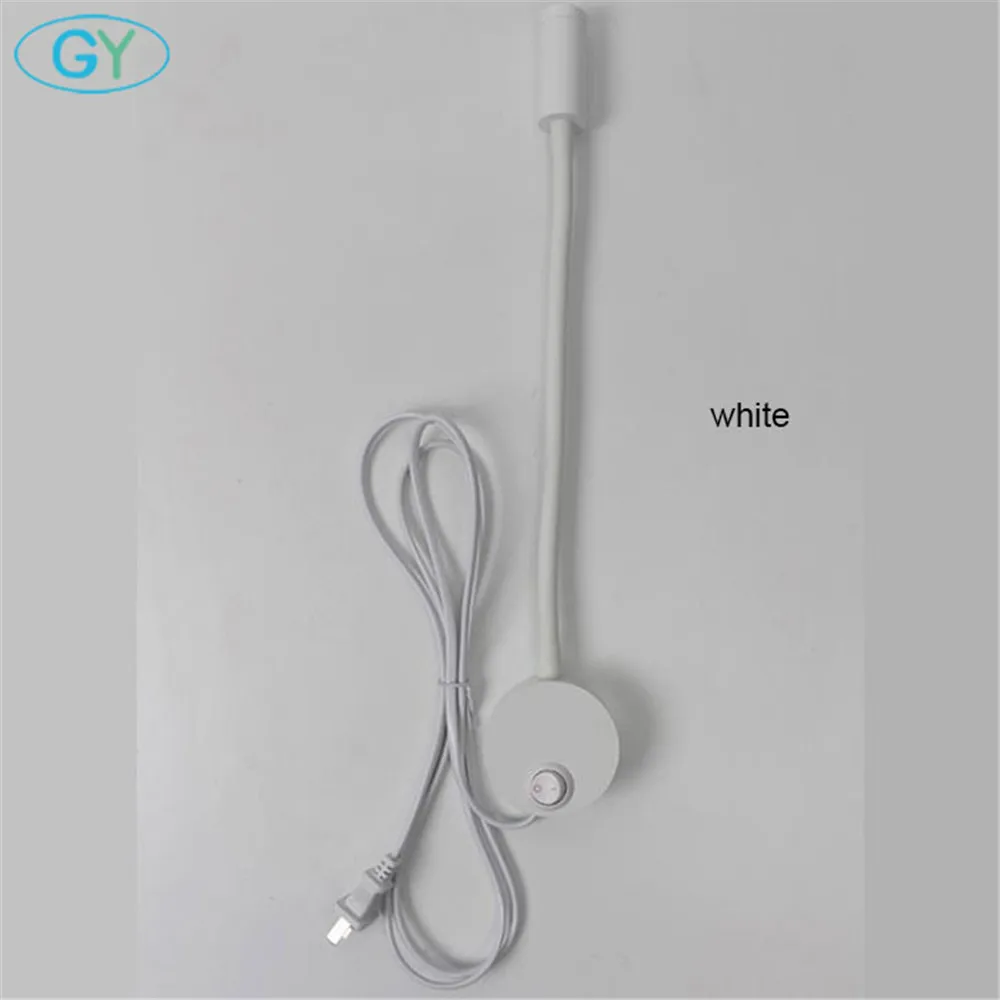 Luz Led de pared con cuello de cisne, lámpara con cable Flexible de 3 vatios, candelabro, iluminación para dormitorio, lectura, baño, color blanco y