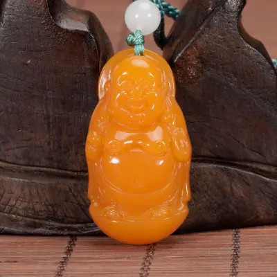 

Ювелирные изделия Zheru из натурального нефрита желтого трехмерного кулона Будды ожерелье изысканные ювелирные изделия, лучший подарок