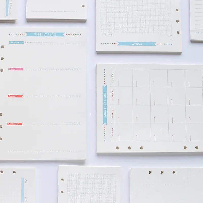 A5 A6 Navulling Losbladige Bindmiddel Binnenpagina Om Te Doen/Woekelijks/Maandelijks/Vandaag Agenda School briefpapier