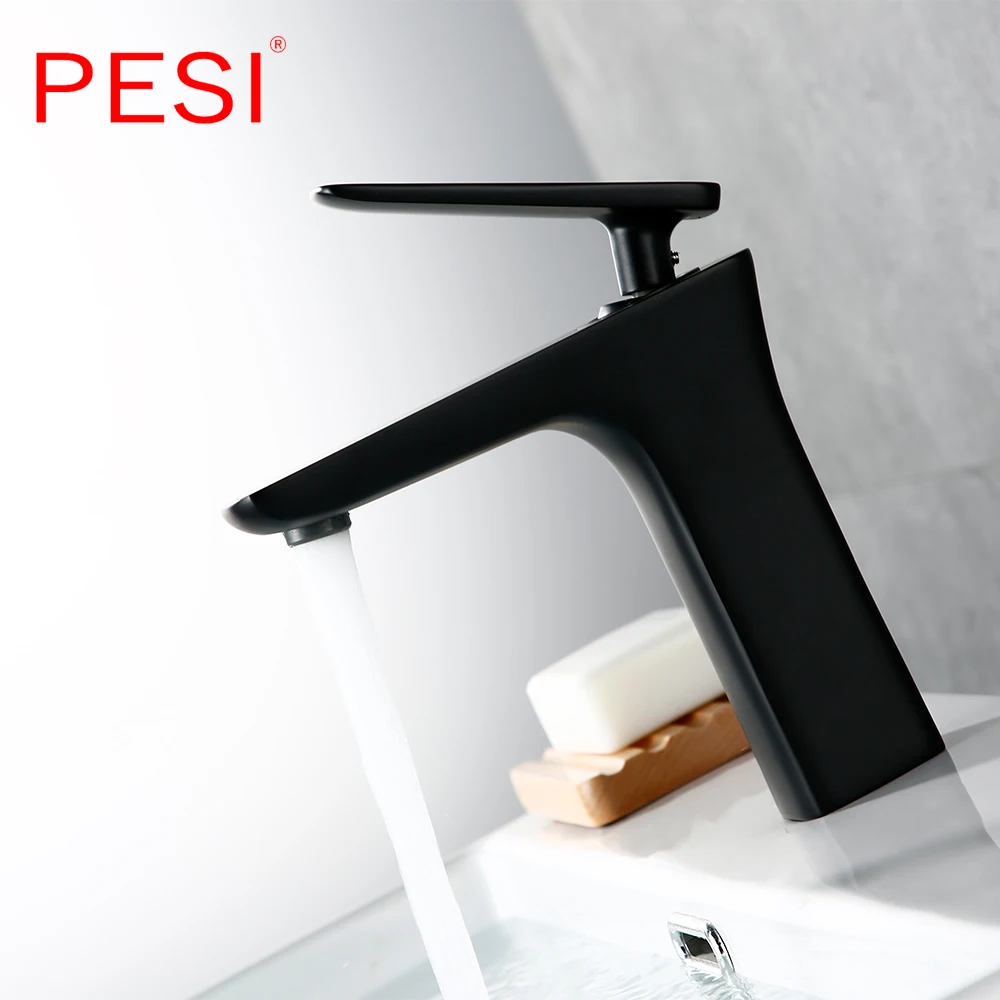 

New Black Bathroom Faucet Brass Basin Mixer Bathroom Accessories Tap Bathroom Blacked Hot Cold Sink Basin Mixer Tap.