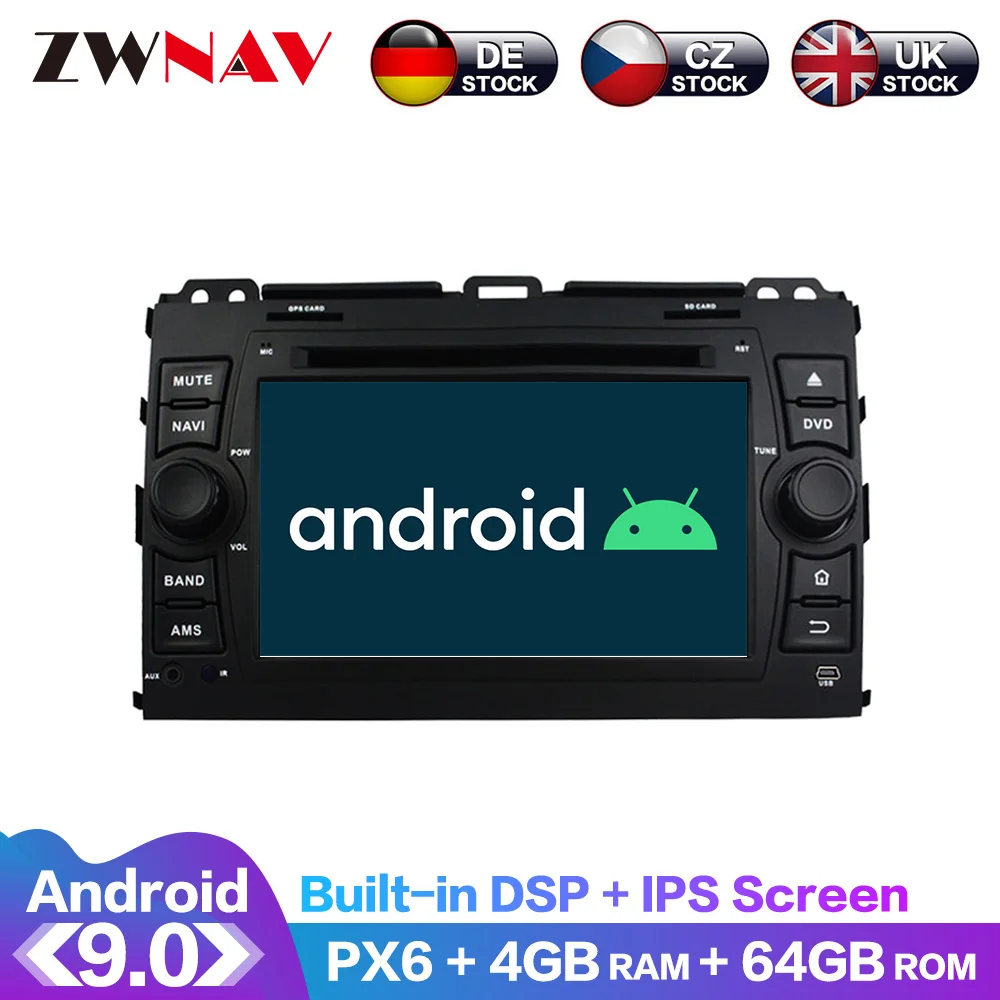 Android 10 128GB For TOYOTA PRADO Land Cruiser 120 2004 + IPS Screen DSP Car DVD Player GPS Player Radio Audio Stereo Multimedia