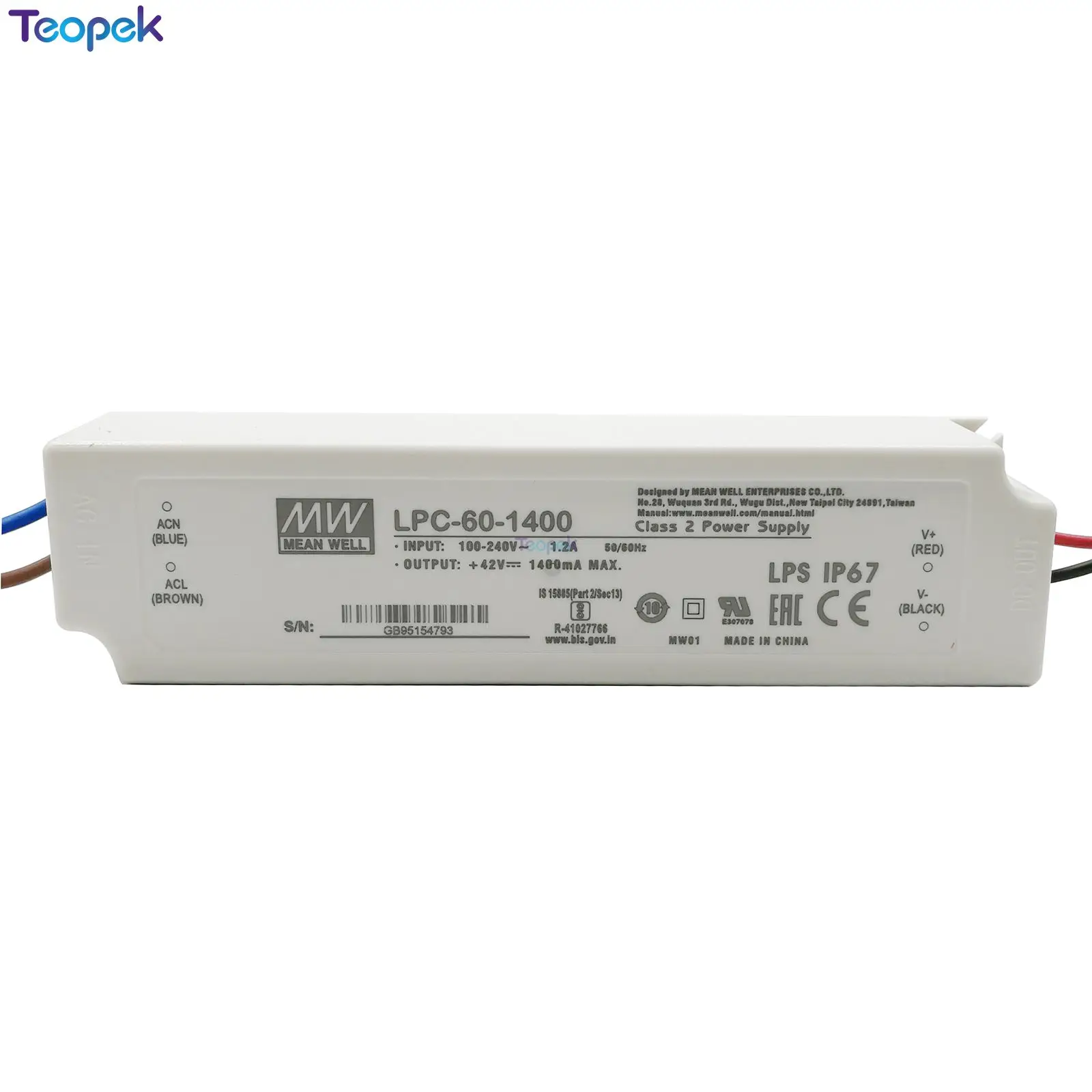 

MEAN WELL LPC-60-1400 HLG-100H-36B HLG-185H-C1400B Driver Power Supply For Cree CXB3590 CXA3050 LED