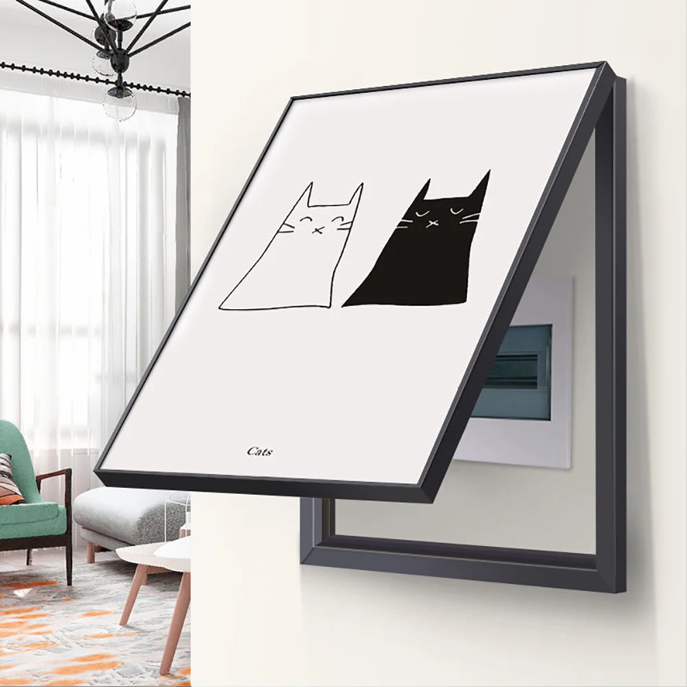 Mão Decoração Canvas Pintura Poster, Imprimir Imagem Com Moldura, Caixa De Medidor Elétrico, Arte Da Parede, Casa, Decoração Da Sala De Estar
