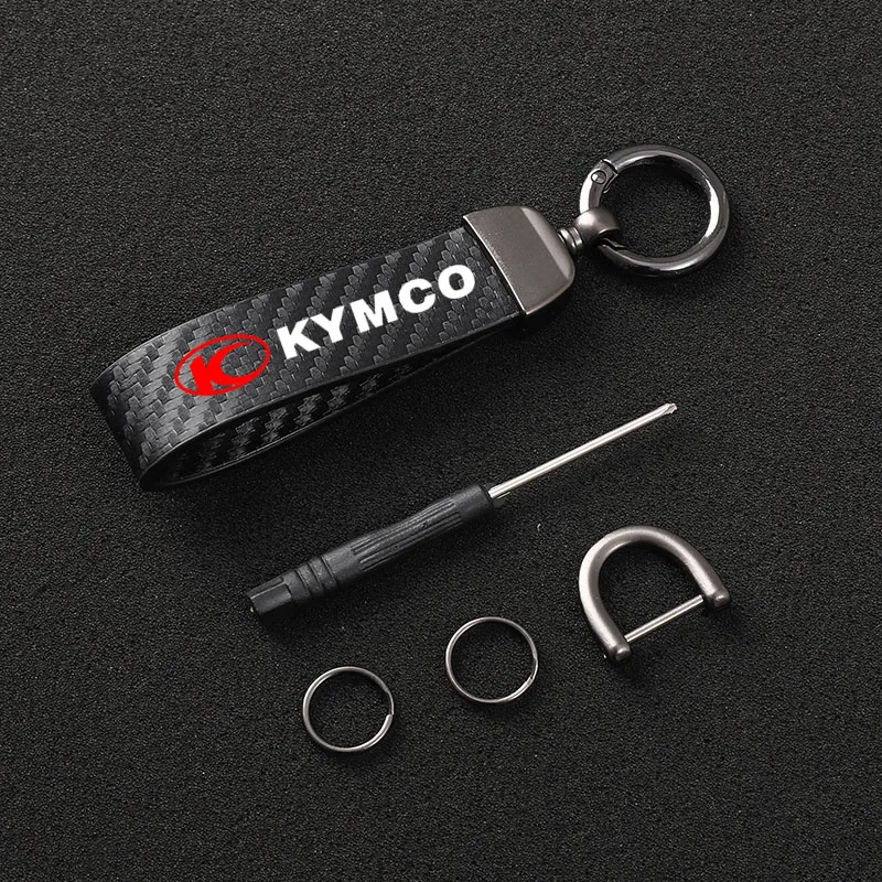 Carbon fiber motorcycle key chain key ring For KYMCO Xciting 250 300 400 AK550 CT250 CT300 S400 DOWNTOWN Motorcycle Accessories